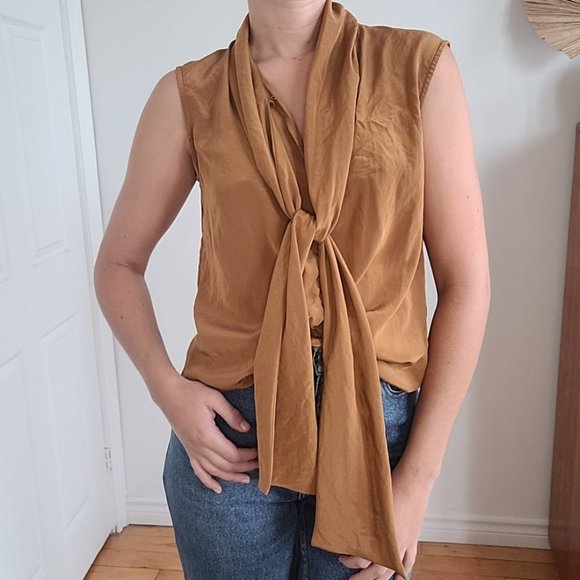 LUISA CERANO Tops - LUISA CERANO CARAMEL BLOUSE